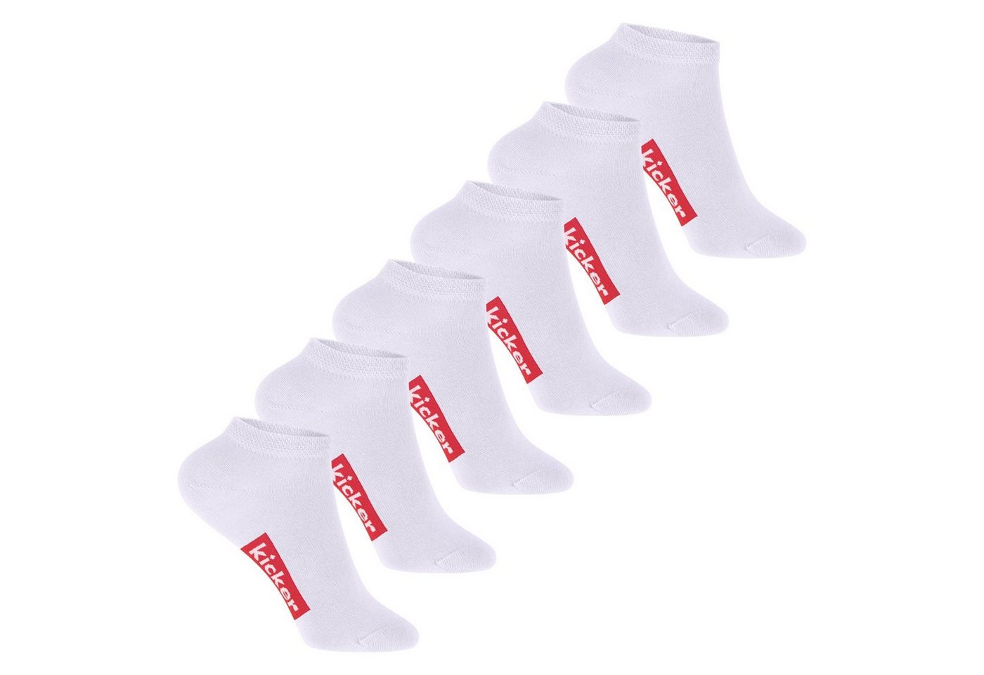 Kicker Kurzsocken kicker Kinder Sneaker Socken (6 Paar) Weiß 23-26 von Kicker