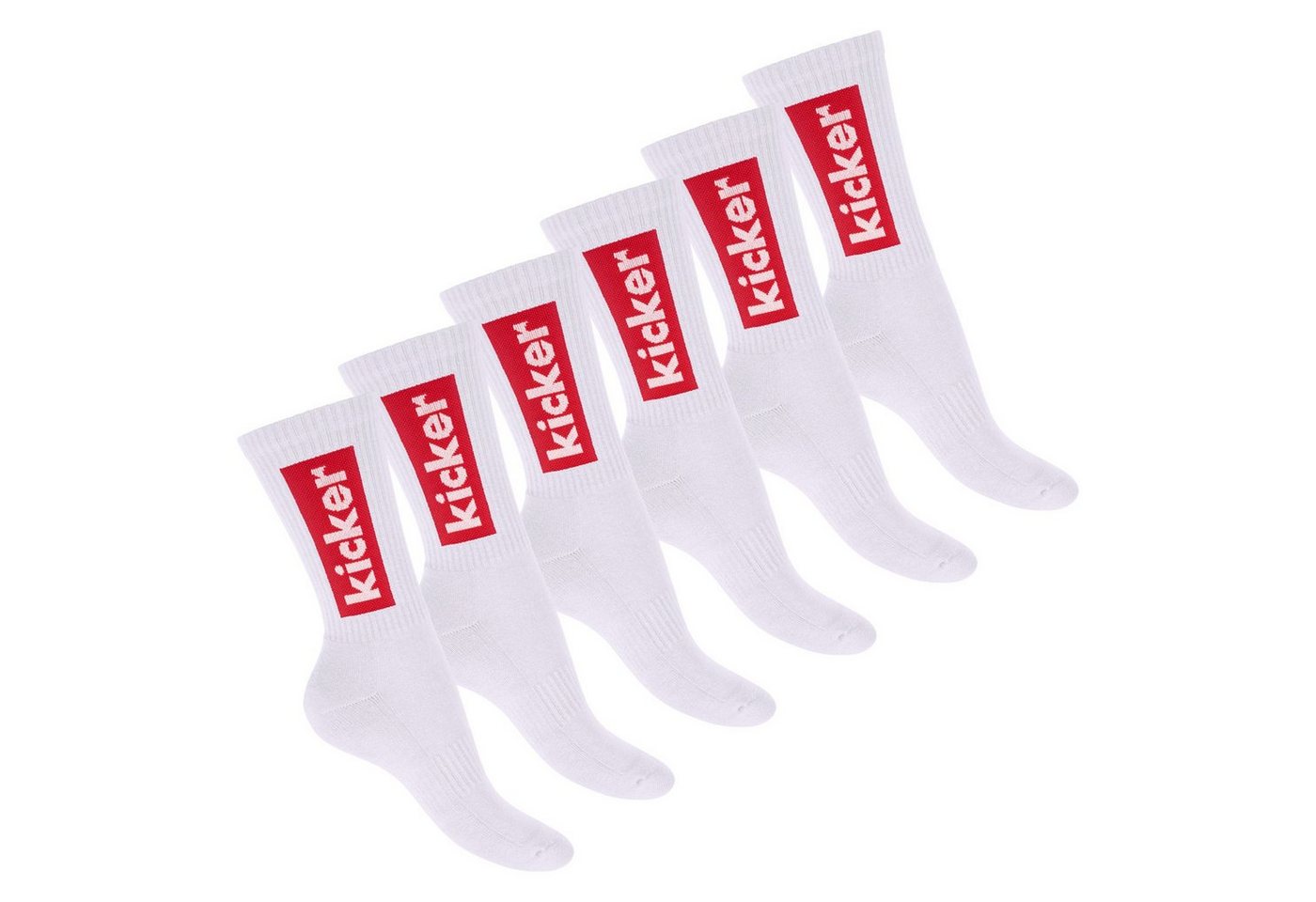 Kicker Tennissocken kicker Damen & Herren Crew Socks (6 Paar) Weiß 35-38 (6-Paar) von Kicker