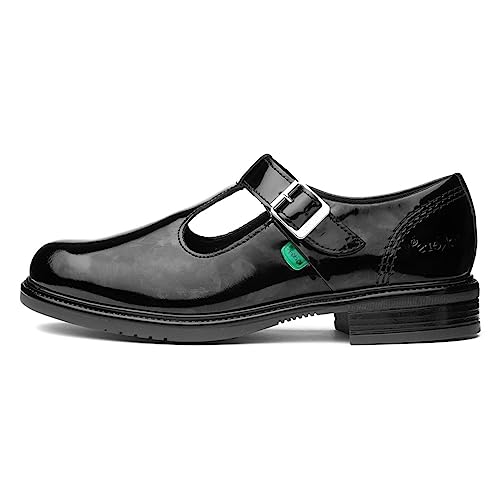 Junior Girls Kickers Lach T-Bar Leather Shoes in Black Junior Girls Kickers Lach T-Bar Leather Shoes in Black von Kickers
