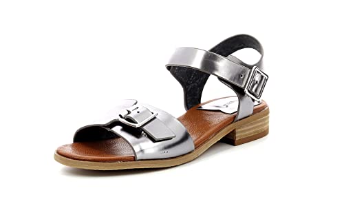 KICKERS Damen BUCIDI Sandale, Argent FONCÉ, 38 EU von Kickers