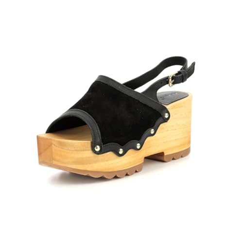 KICKERS Damen Kick-Wedge Wood Sandale mit Absatz, Schwarz, 39 EU von Kickers