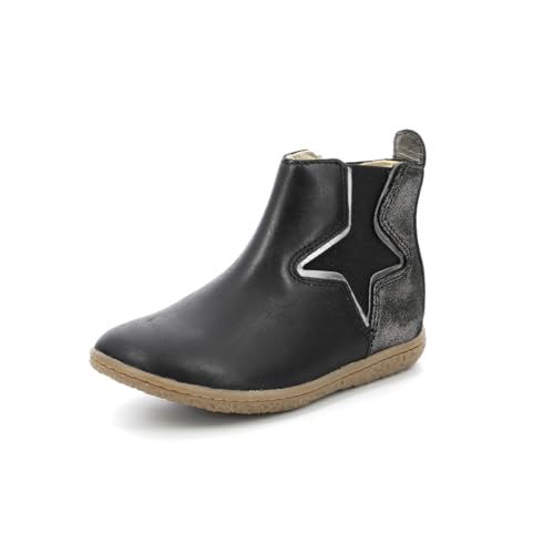 Kickers Jungen Mädchen Vermillon Stiefelette, Noir Argent, 26 EU von Kickers