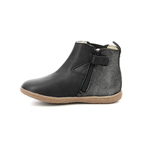 Kickers Jungen Mädchen Vermillon Stiefelette, Noir Argent, 29 EU von Kickers