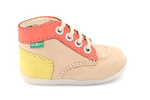 KICKERS Jungen Unisex Kinder BONBON-2 Stiefelette, BEIGE Rose Jaune, 18 EU von Kickers