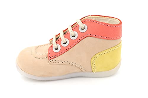 KICKERS Jungen Unisex Kinder BONBON-2 Stiefelette, BEIGE Rose Jaune, 25 EU von Kickers