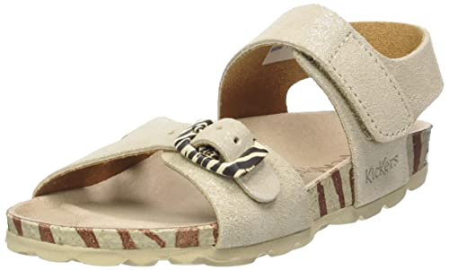 Kickers Jungen Unisex Kinder Sunkro Sandale, Silber Zebra, 34 EU von Kickers