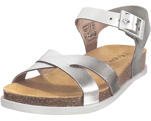 Kickers, alberta 962371-50 Damen-Sandale, Metallic-Silber, 16 Silber, 40 EU von Kickers