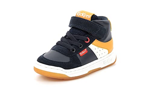 Kickers Jungen Unisex Kinder Kickalien Sneaker, Marineblau Weiß Orange, 20 EU von Kickers