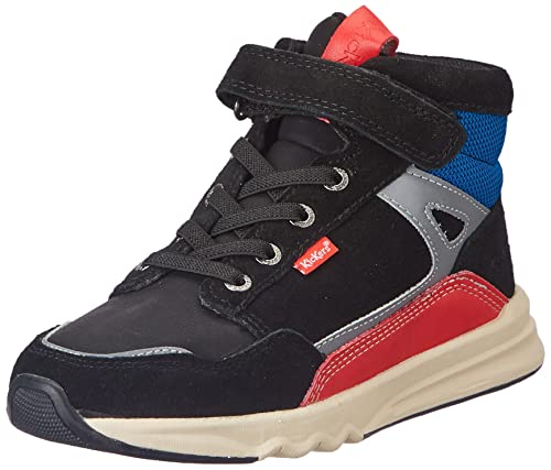 Kickers Baby-Jungen Kikafar Sneaker, Schwarz/Rot/Blau, 25 EU von Kickers