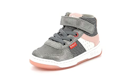 Kickers Jungen Unisex Kinder Kickalien Sneaker, Grau/Rosa/Silber, 25 EU von Kickers