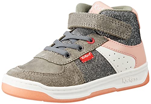 Kickers Baby-Mädchen Kickalien Sneaker, Grau/Rosa/Silber, 26 EU von Kickers