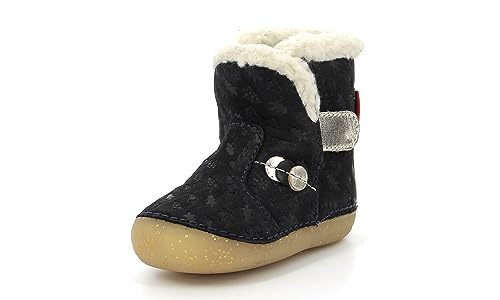 Kickers Baby-Mädchen So Windy Stiefelette, Marineblau/goldfarben, 18 EU von Kickers