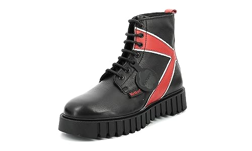 Kickers Damen Kick Fabulous Springerstiefel, Schwarz/Rot, 38 EU von Kickers