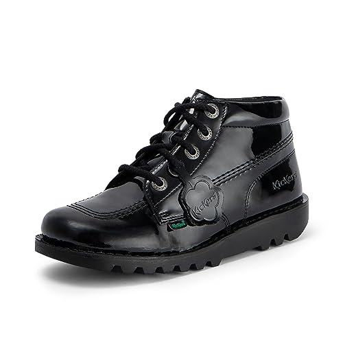 Kickers Damen Kick Hi Vegan Patent Stiefelette, Schwarz, 40 EU von Kickers