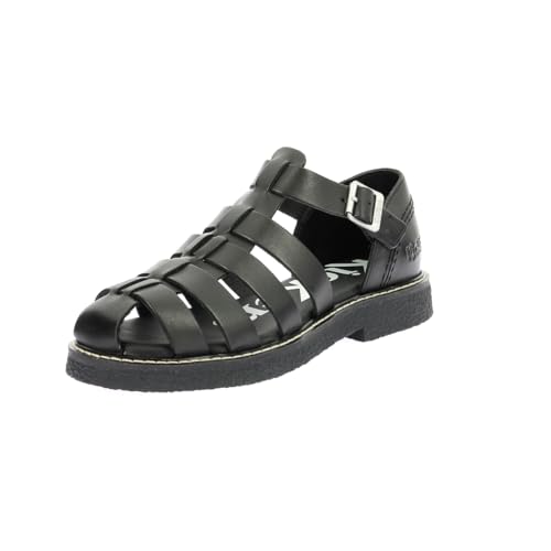Kickers Damen Kick Lergo Flache Sandale, Schwarz, 37 EU von Kickers