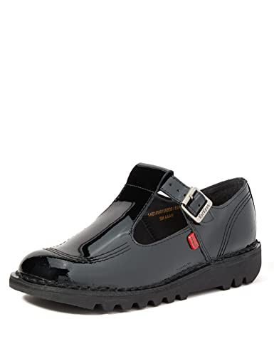Kickers Damen Kick T Bar Black Leather School Shoes Mary Jane Halbschuhe, Lackschwarz, 42 EU von Kickers