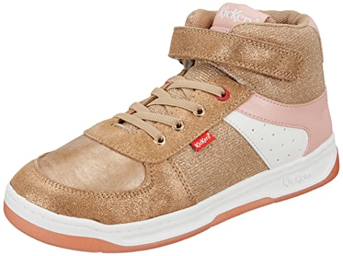 Kickers Damen Kickalien Sneaker, Beige, Rosa, Glitzer, 35 EU von Kickers