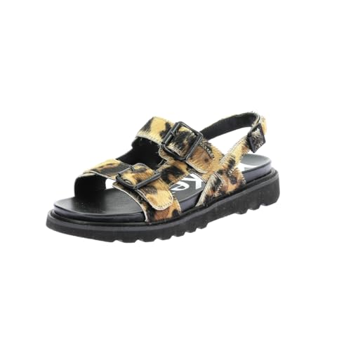 Kickers Damen Neosummer Flache Sandale, Camel Leopard, 38 EU von Kickers