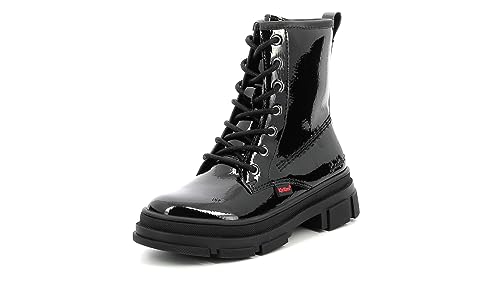 Kickers Jungen Mädchen Kick Goji Stiefelette, Schwarz Lack, 34 EU von Kickers