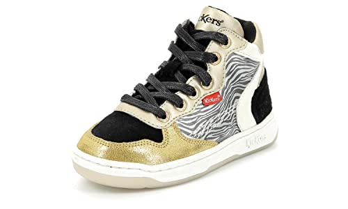 Kickers Jungen Mädchen Kicklax Sneaker, Gelb Schwarz Zebra, 24 EU von Kickers