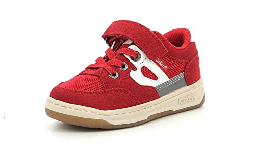 Kickers Jungen Unisex Kinder Kikouak Sneaker, Rouge Blanc, 20 EU von Kickers