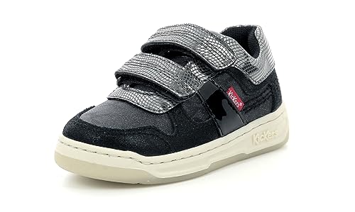 Kickers Jungen Unisex Kinder Kalido Sneaker, Nero (glänzendes Schwarz), 31 EU von Kickers