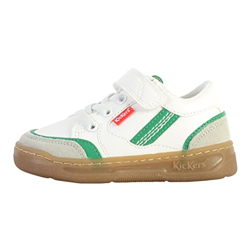 Kickers Jungen Unisex Kinder Kouic Sneaker, WeiÃŸ Grau Grün, 28 EU von Kickers