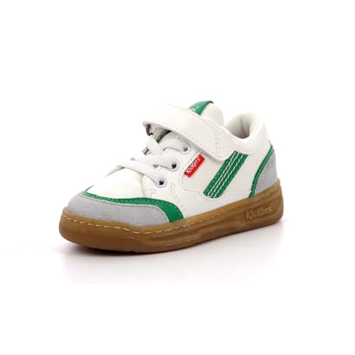 Kickers Jungen Unisex Kinder Kouic Sneaker, WeiÃŸ Grau Grün, 30 EU von Kickers