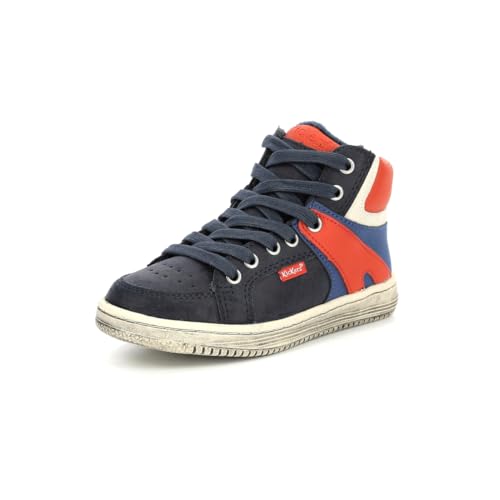 KICKERS Jungen Unisex Kinder Lowell Sneaker, Blu (Navy Rot Blau), 34 EU von Kickers