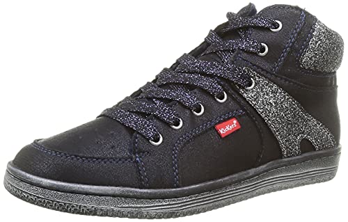 Kickers Jungen Unisex Kinder Lowell Sneaker, Marineblau, Silber glänzend, 29 EU von Kickers