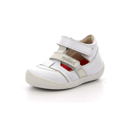 KICKERS Jungen Unisex Kinder WAFEL Sneaker, Blanc METALLISE, 19 EU von Kickers