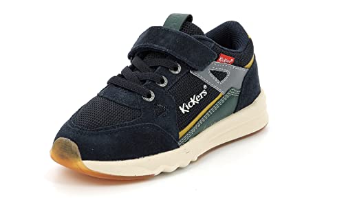 Kickers Kifujin Sneaker, Marineblau Grün Gelb, 38 EU von Kickers