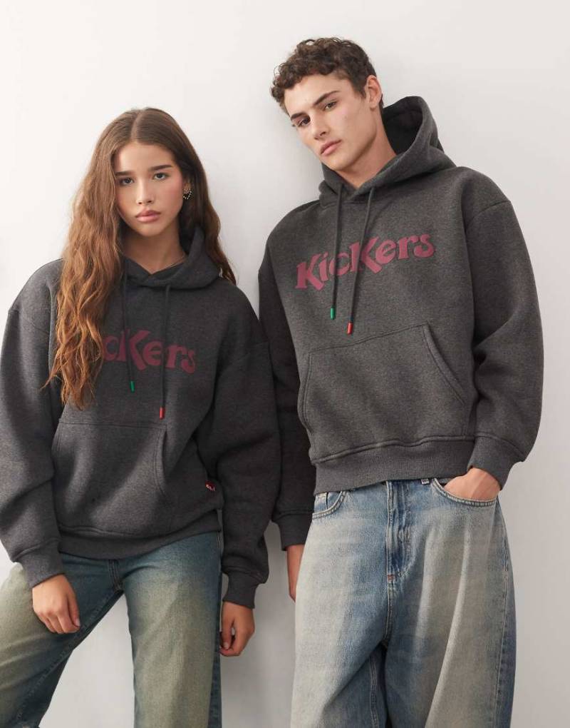 Kickers - Kapuzenpullover in Grau mit Grafik von Kickers