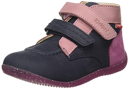 KICKERS Jungen Mädchen Bonkro-2 Stiefelette, Marine ROSA Tricolor, 18 EU von Kickers