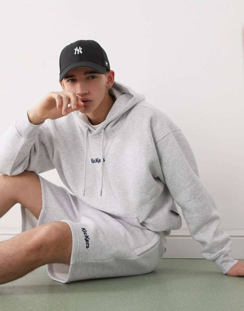 Kickers - Oversize-Pullover in Hellgrau meliert mit Kapuze, Kombiteil von Kickers