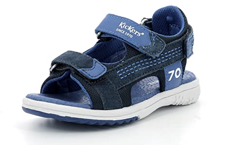 Kickers Jungen Zeildoek Peeptoe Sandalen, Marineblau 103, 25 EU von Kickers