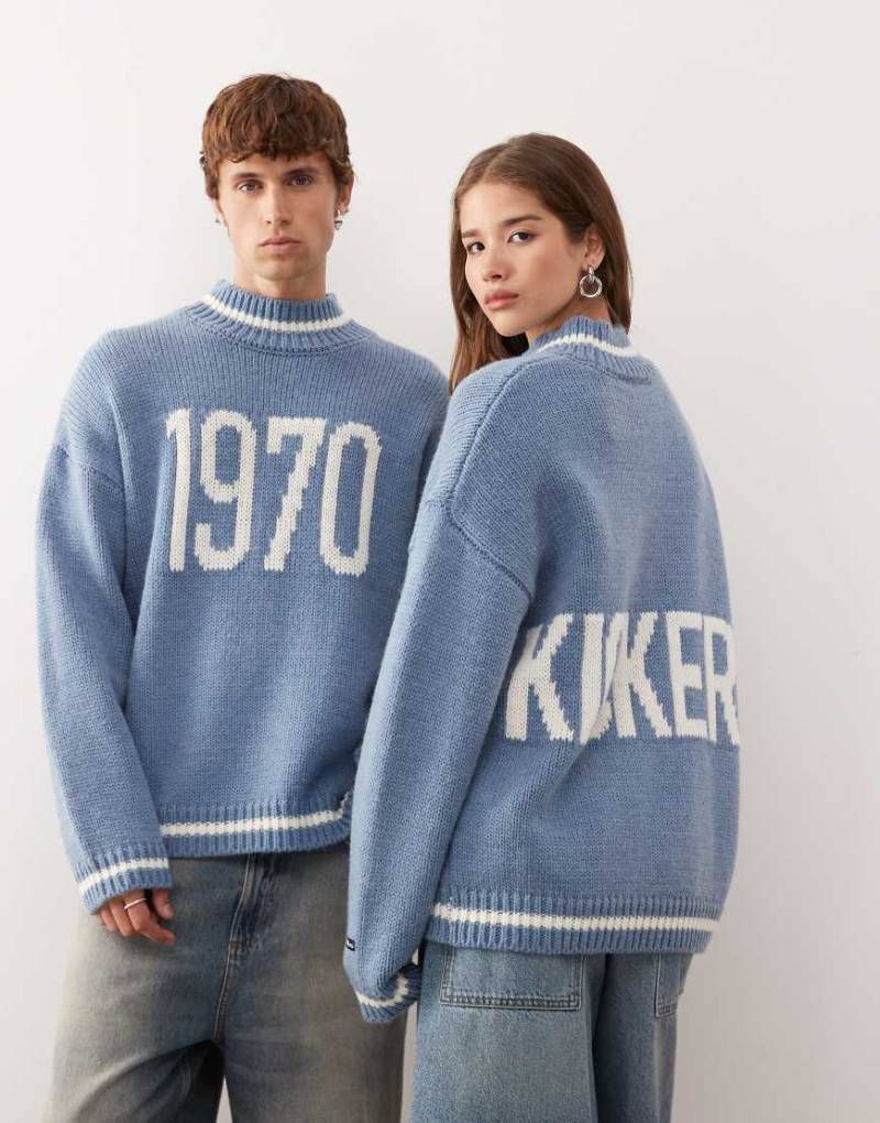 Kickers - Pullover in echtem Petrol mit 1970-Grafik-Blau Kickers - Pullover in echtem Petrol mit 1970-Grafik-Blau von Kickers