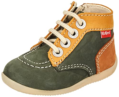 Kickers Unisex Baby Bonzip-2 Oxford-Schuh, Kaki Jaune Camel, 19 EU von Kickers