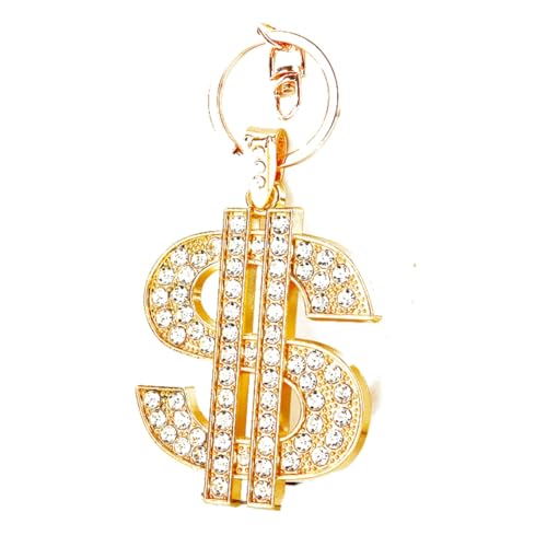 Dollar Zeichen Schlüsselanhänger Hip Hop Geld Dollar Iced Out Strass Schlüsselanhänger Geldbörse Autozubehör, A von Kicomvi