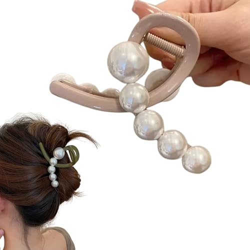 Kicura® - Große Haarklammer Haarspange Pearls für Damen - elegant zeitlos geschwungene Loop Spange, Ausführung:Loop - 000047, Anzahl:1 stück (1er Pack) von Kicura