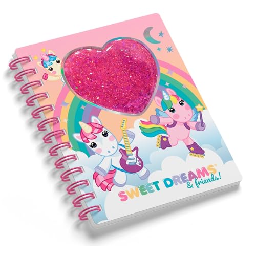 Kid Licensing Einhorn Sweet Dreams Notizbuch mit Glitzerherz, bunt, Única von Kid Licensing