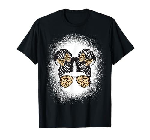 Kid Life Leoparden-Dutt, gebleichter Effekt, für Teenager, Mädchen, Kinder T-Shirt Kid Life Leoparden-Dutt, gebleichter Effekt, für Teenager, Mädchen, Kinder T-Shirt von Kid Life Messy Bun Bleached Tshirts For Kids