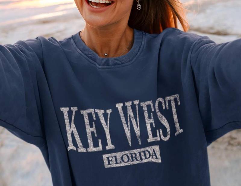 Key West Sweatshirt, The Keys Pullover Mit Rundhalsausschnitt, Florida Spring Break Pullover, Fl Beach Sweatshirt von KidForLifeDesigns