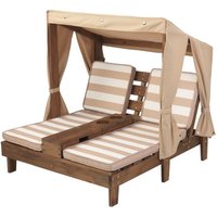 Kidkraft® Doppelte Kinder Sonnenliege mit Getränkehaltern, beige von KidKraft