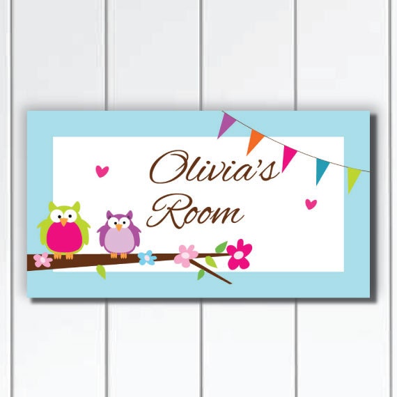 Personalisierte Girls Tür Schild Plakette Owl Bei Nature Personalisierte Girls Tür Schild Plakette Owl Bei Nature von KidODesignStudio