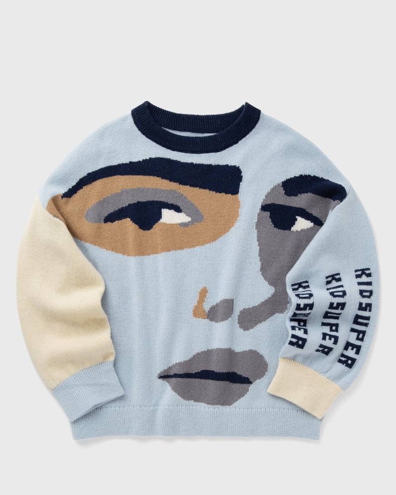 KidSuper Studios Face Boxy Sweater men Pullovers blue in Größe:L KidSuper Studios Face Boxy Sweater men Pullovers blue in Größe:L von KidSuper Studios