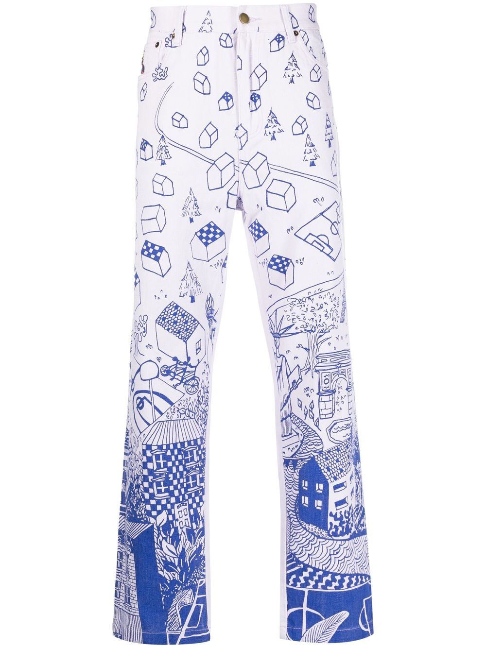 KidSuper Gerade Hose mit grafischem Print - Violett von KidSuper