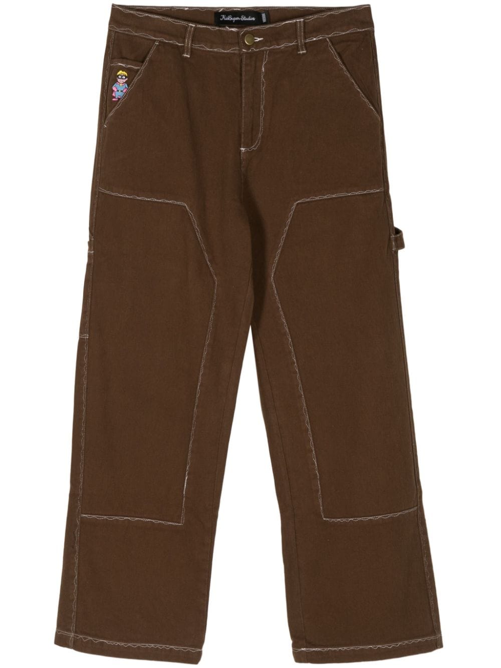 KidSuper Messy Stitched work-style trousers - Braun von KidSuper