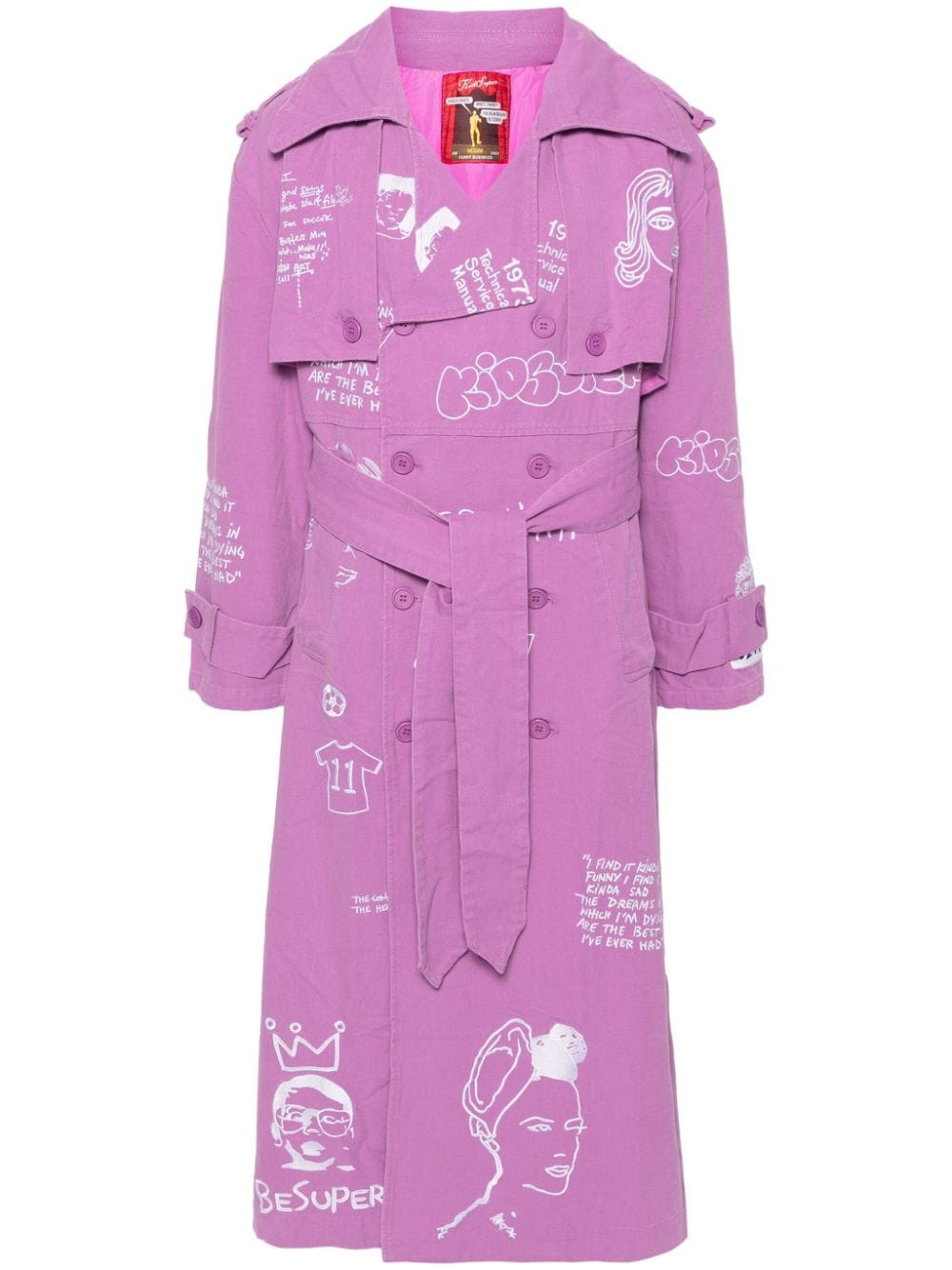 KidSuper Trenchcoat mit Stickerei - Violett von KidSuper