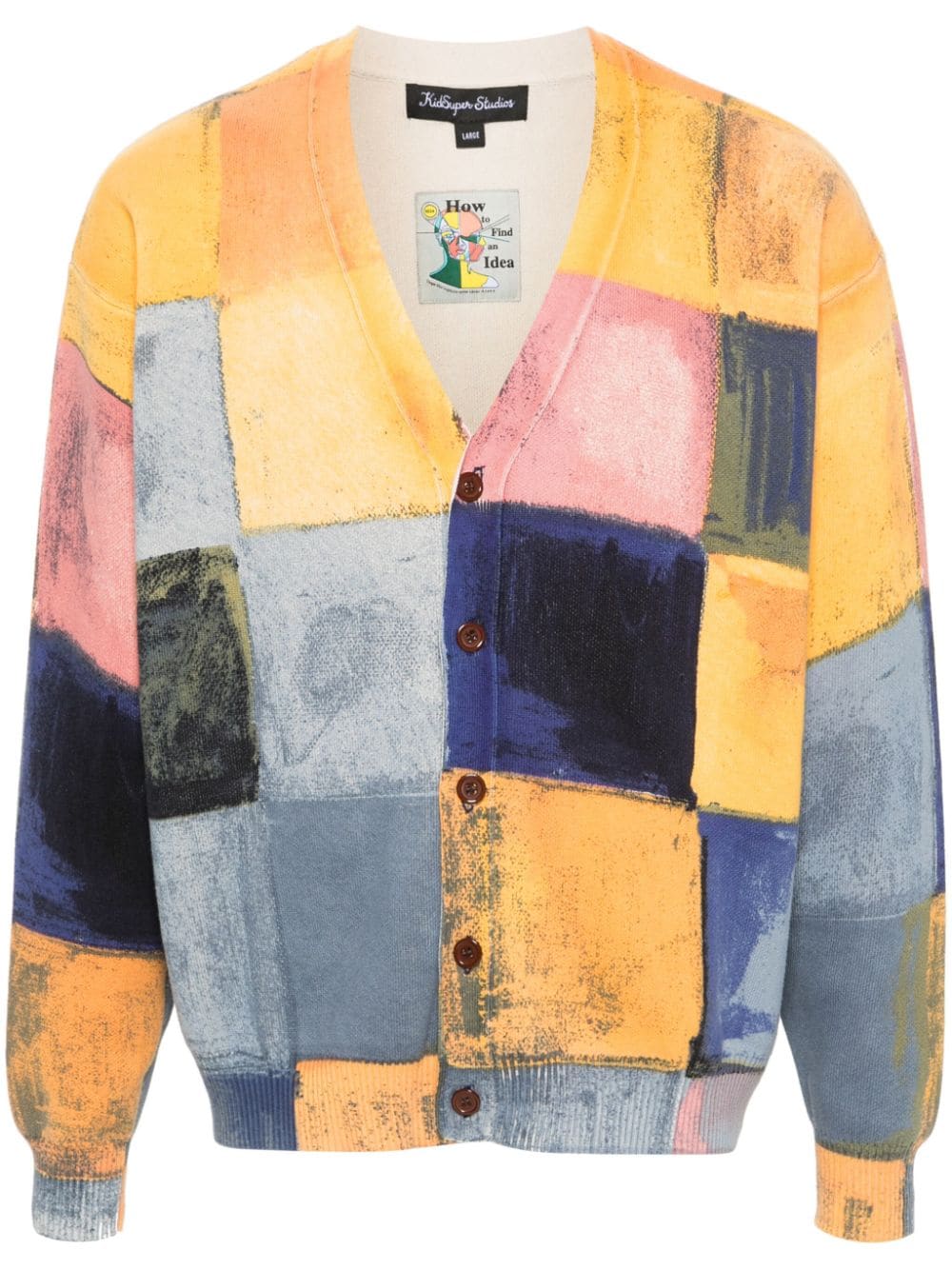 KidSuper check-print cotton cardigan - Blau von KidSuper